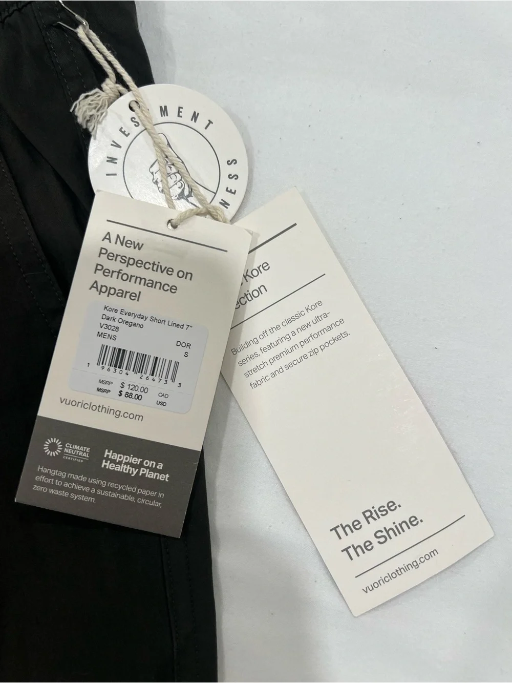 Men’s Vuori shorts NWT Dark Oregano / Dark Grey 7” size S